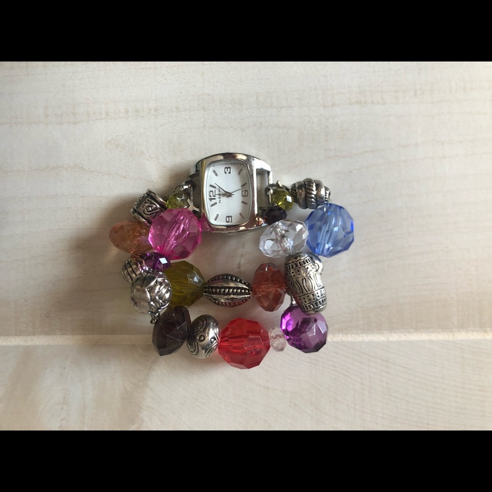 Beaded contemporary watch